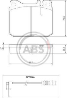 Колодки гальмівні MB 200/300/400/500 передн. AB A.B.S. 36418