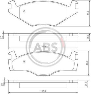 Тормозные колодки пер. Cordoba/Golf/Ibiza/Jetta/Passat (81-02) A.B.S. 36540