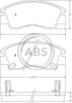 Тормозные колодки пер. Galloper/L200/L300/Lancer/Pajero (87-13) A.B.S. 36648