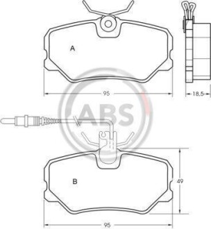 Тормозные колодки пер. 405 (92-99) (LUCAS/TRW) A.B.S. 36651