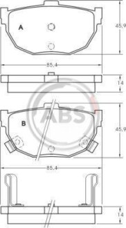 Гальмівні колодки зад. Cerato/Elantra/Lantra/Maxima/Tuscani (85-21) (sumitomo) A.B.S. 36692