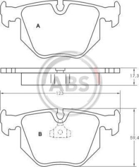 Гальмівні колодки зад. E46/E34/E39/E38/E31 (90-12) A.B.S. 36715