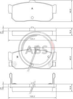 Тормозные колодки зад. Nissan Almera 95-00/Maxima 00-03 A.B.S. 36742