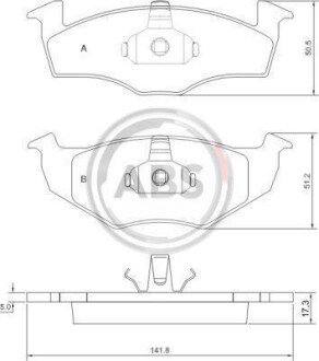 Гальмівні колодки пер. Fabia/Fox/Lupo/Polo (97-14) A.B.S. 36969