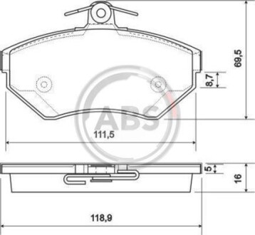 Гальмівні колодки пер. VW Polo 95-02/Golf 91-06 (TRW) A.B.S. 37011