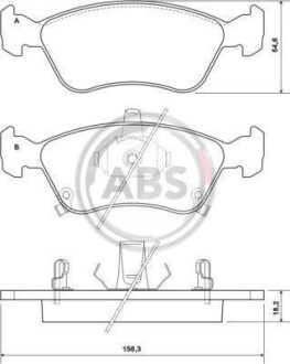 Тормозные колодки пер. Avensis (00-03) A.B.S. 37029