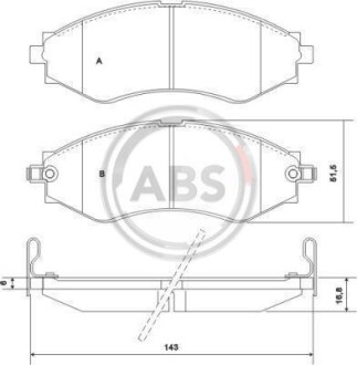 Гальмівні колодки пер. Astra/Lacetti/Lanos/Nubira 1.6/2.0/2.5 A.B.S. 37053