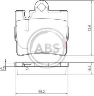 Тормозные колодки зад. MB W220/C215 98- (ATE) A.B.S. 37150