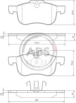 Гальмівні колодки пер. rover 75 99-06 (ATE) A.B.S. 37151