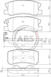 Тормозные колодки зад. 4007/4008/ASX/C4/Caliber (04-21) A.B.S. 37199 (фото 1)