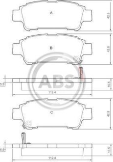 Гальмівні колодки зад. Estima/Previa/Avensis 00-06 A.B.S. 37228