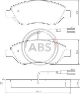 Тормозные колодки пер. Bravo/Delta 07-14 (BOSCH) A.B.S. 37281