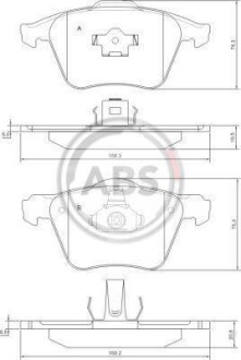 Тормозные колодки пер. S60/S80/V70/XC70/XC90 (98-14) A.B.S. 37344