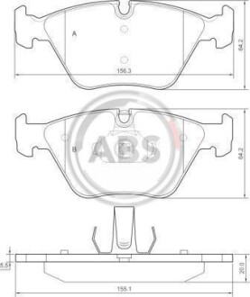 Тормозные колодки пер. BMW 3(E46) 99-07/X3(E83) 03-11 (ATE) A.B.S. 37374