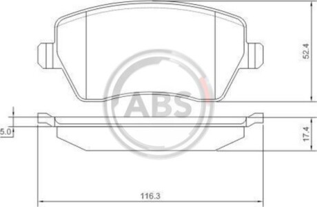 Гальмівні колодки пер. Kangoo/Logan 08-/Duster 10- (TRW) A.B.S. 37395