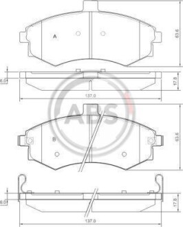 Тормозные колодки пер. Matrix/Lavita/Elantra/Lantra/Coupe/Cerato 98-10 A.B.S. 37403