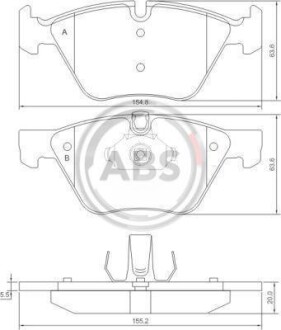 Гальмівні колодки пер. BMW 3(E90)/1(E81) 04-13 (ATE) A.B.S. 37409