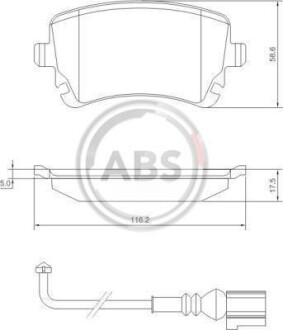 Гальмівні колодки зад. T5 03- (TRW) (з датчиком) A.B.S. 37413