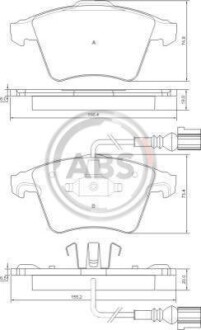 Гальмівні колодки пер. T5 03- (R17) A.B.S. 37415