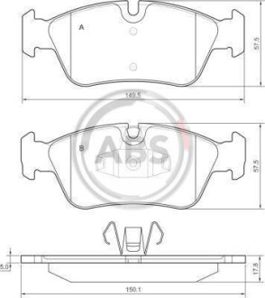 Тормозные колодки пер. E82/E88/E87/E81/E90 04- A.B.S. 37436