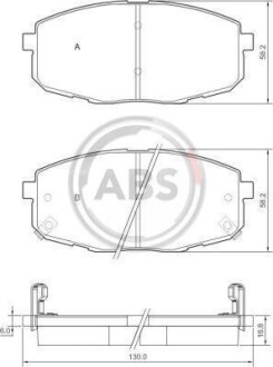 Тормозные колодки пер. Hyundia i30/KIA C\'eed 02- A.B.S. 37442