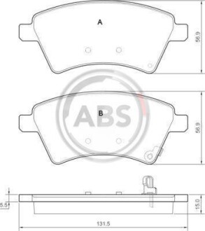 Гальмівні колодки пер. Suzuki SX4 04> A.B.S. 37532 (фото 1)