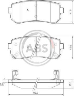 Тормозные колодки зад. Accent/Ceed/Cerato/Creta/i20 (05-21) A.B.S. 37533