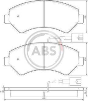 Гальмівні колодки пер. Jumper/Boxer/Ducato 09- A.B.S. 37576