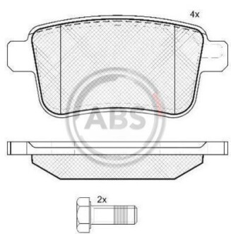 Гальмівні колодки зад. Kangoo 08- A.B.S. 37665