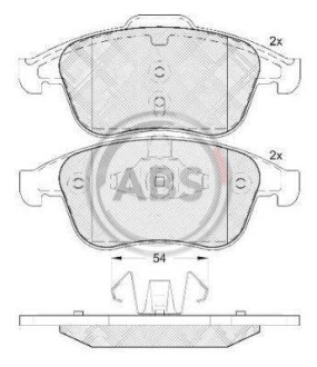 Тормозные колодки пер. Renault Laguna 07-/Megane 12- (ATE) (155,3x63x18) A.B.S. 37707