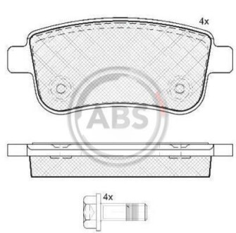 Гальмівні колодки зад. Megane III/Fluence 08- A.B.S. 37732