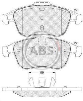 Гальмівні колодки пер. Scenic/Megane 09-16/Clio 13-21 (ATE) (155,3x63x18) A.B.S. 37744