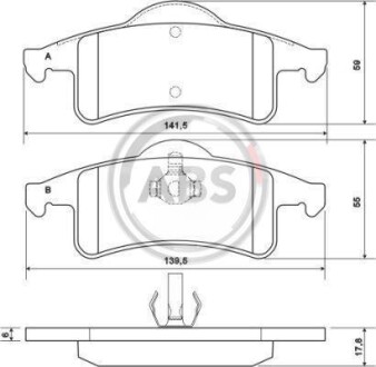 Тормозные колодки зад. Cherokee/Grand Cherokee (99-10) A.B.S. 38791