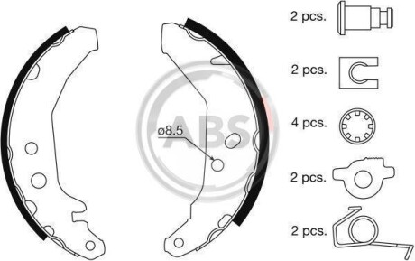 Тормозные колодки зад. Fiesta (93-97) A.B.S. 8855