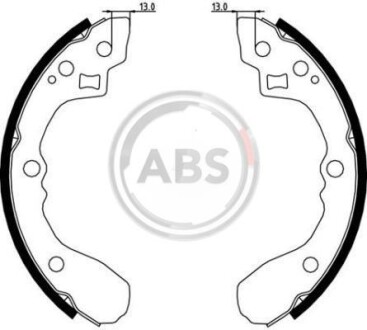 Гальмівні колодки зад. Kia Rio 00-05 (Sumitomo) A.B.S. 9080