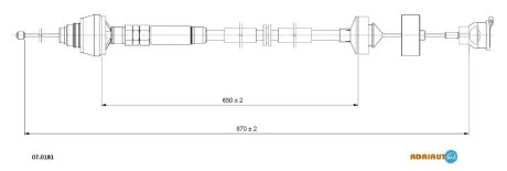 Трос сцепления CIROEN/PEUGEOT Berlingo/Partner all gear BE4R "1,6-1,9D "07>> ADRIAUTO 070181