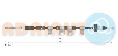 Трос ручного тормоза ADRIAUTO 10.0277