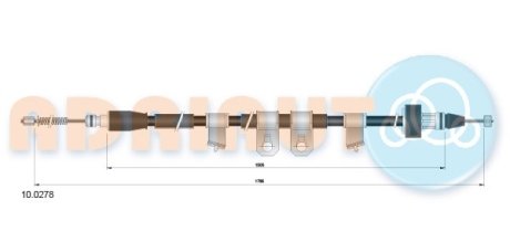 Трос ручного тормоза ADRIAUTO 10.0278