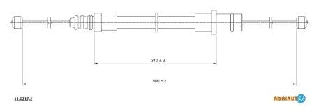 Трос остановочных тормозов ADRIAUTO 1102172