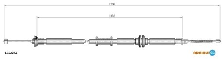 Трос тормозной FIAT Nemo all Ds 1.4 HdiRH12/07-/Fiorino all Ds 1.3 MjRH12/07-/Bipper R RH"08- ADRIAUTO 1102292