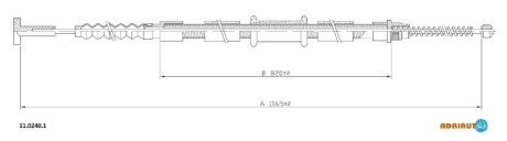 Трос ручного гальма ADRIAUTO 1102401