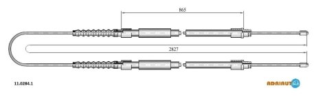 А_Трос тормозной FIAT Jumper all ch. 16158428-R-1/Ducato all ch 16158428-R/Boxer all ch16158 ADRIAUTO 1102841