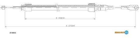 Трос тормозной MERCEDES 200D-220D-230-240D/TDCentr. 76-/250T-280-300D/TDCentr. 76- ADRIAUTO 270211