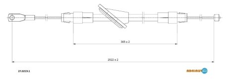 Трос остановочных тормозов ADRIAUTO 2702191
