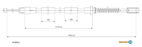 A_Трос тормозной MERCEDES Sprinter all pt 5t double wheelsLH-RH06-/Crafter 50 pt. 5t double ADRIAUTO 2702251