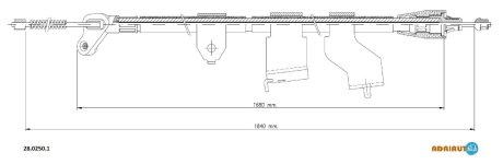 Трос остановочных тормозов ADRIAUTO 2802501