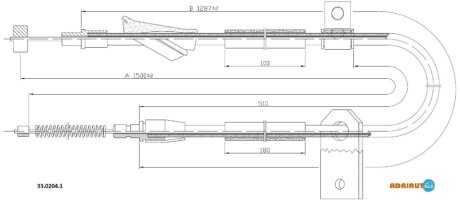Трос ручного гальма ADRIAUTO 3302041