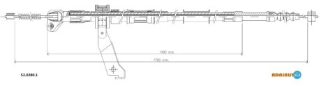 Трос ручного гальма ADRIAUTO 5202801