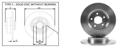 Диск тормозной задний (кратно 2) Volvo C30 (533) (06-13) APPLUS APLUS 61301AP