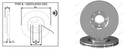 Диск тормозной передний (кратно 2) Citroen C4 III (BA_, BB_, BC_) (20-) (APLUS 61584AP